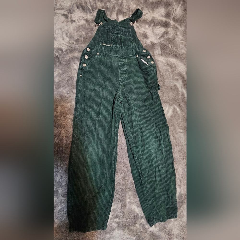 Dark Green Corduroy Overalls - Women's Jeans